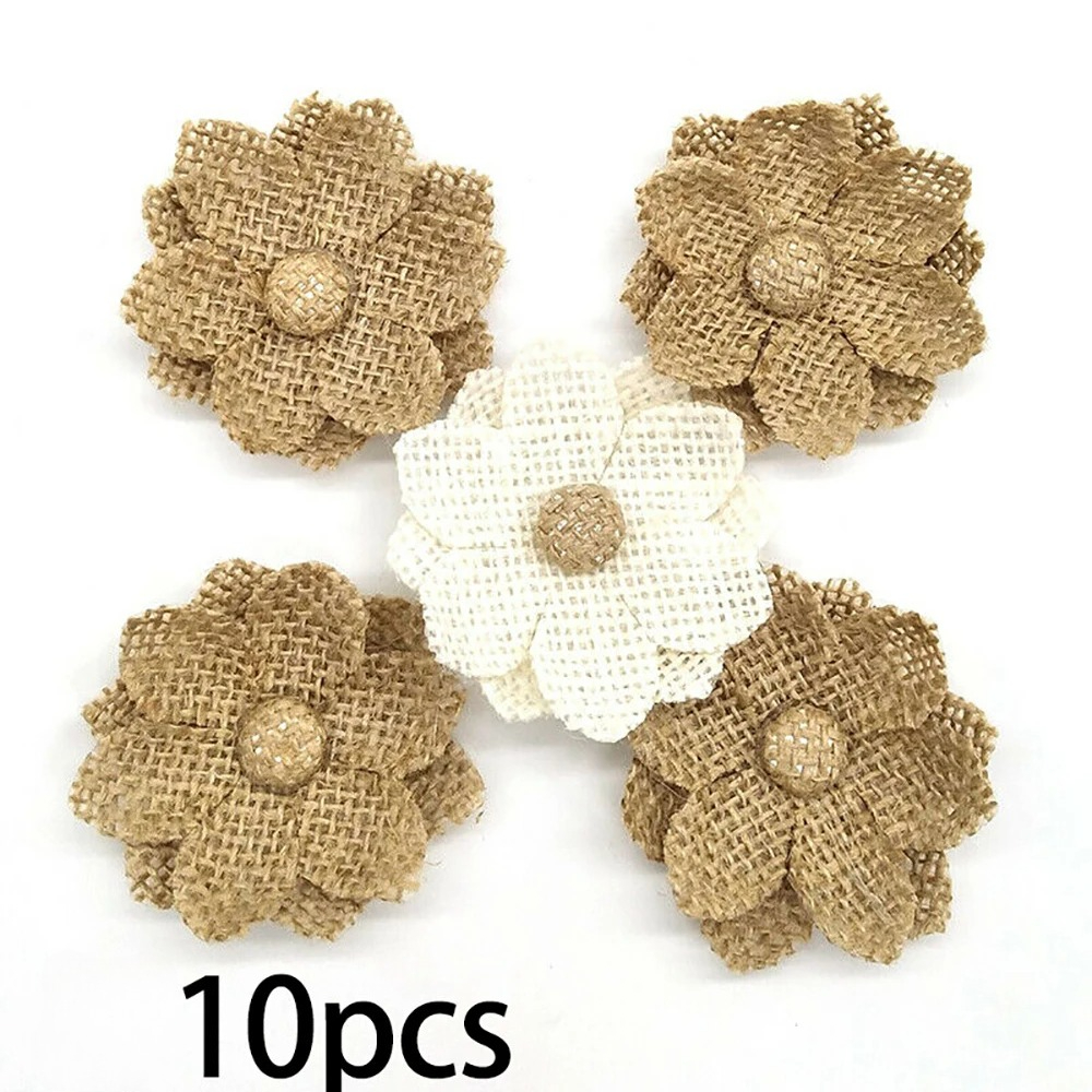 Wedding Supply Rentals - 10pcs Handmade Natural Jute Burlap Hessian