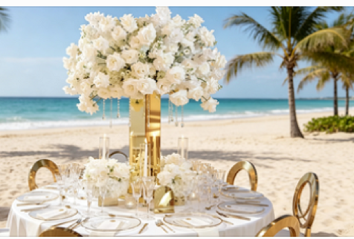 Wedding Decor Supply Store - Metal Vase And Stainless Steel Flower