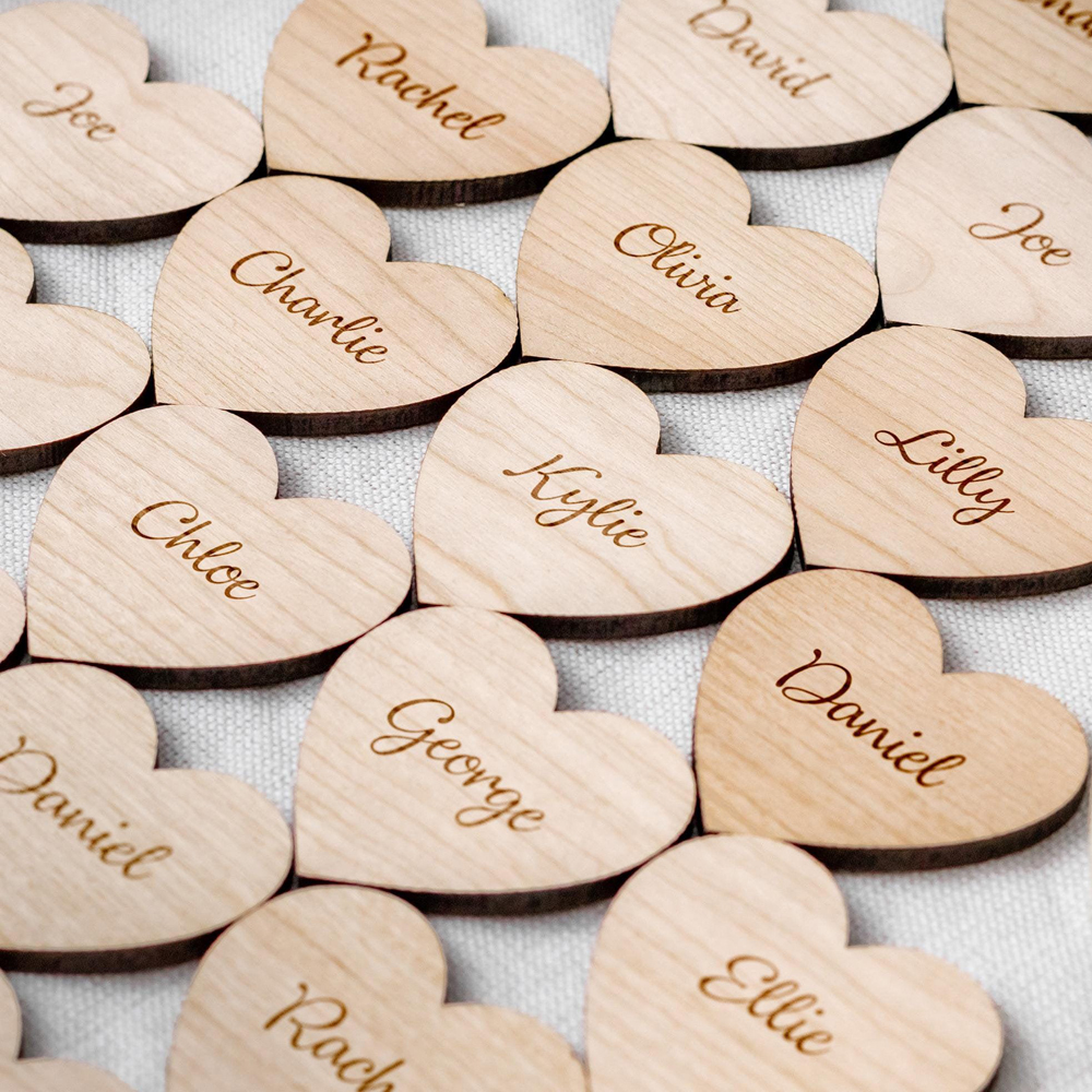 Wedding Ceremony Supply - 10/30/50pcs Personalised Wooden Wedding Place Cards