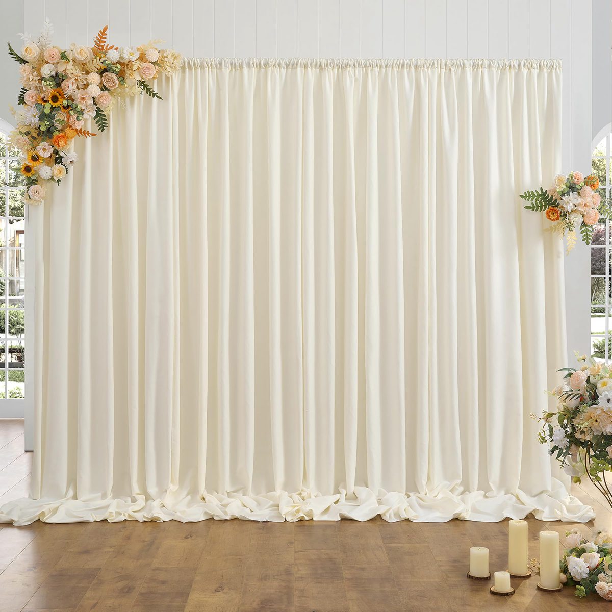 Wedding Ceremony Supply - 1.6x2m Ivory Chiffon Backdrop Wedding Tulle