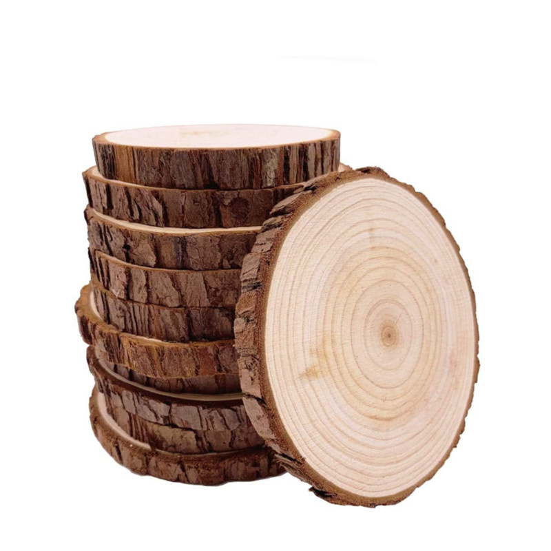 Wedding Ceremony Supply - 5pcs 8-10cm Unfinished Natural Wood Slices