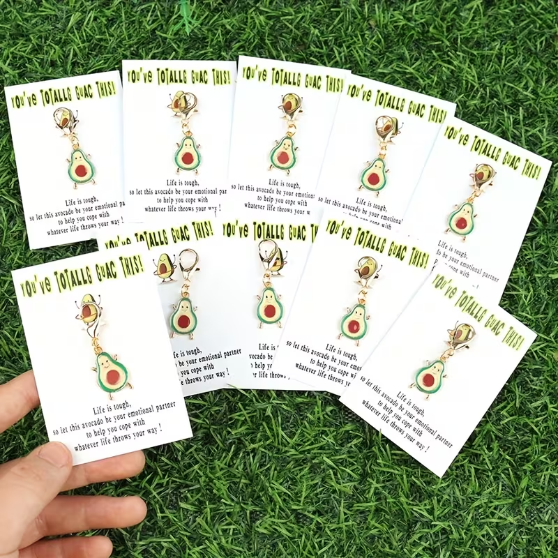Wedding Yes - 10 Charming Avocado Keychains with Emotional