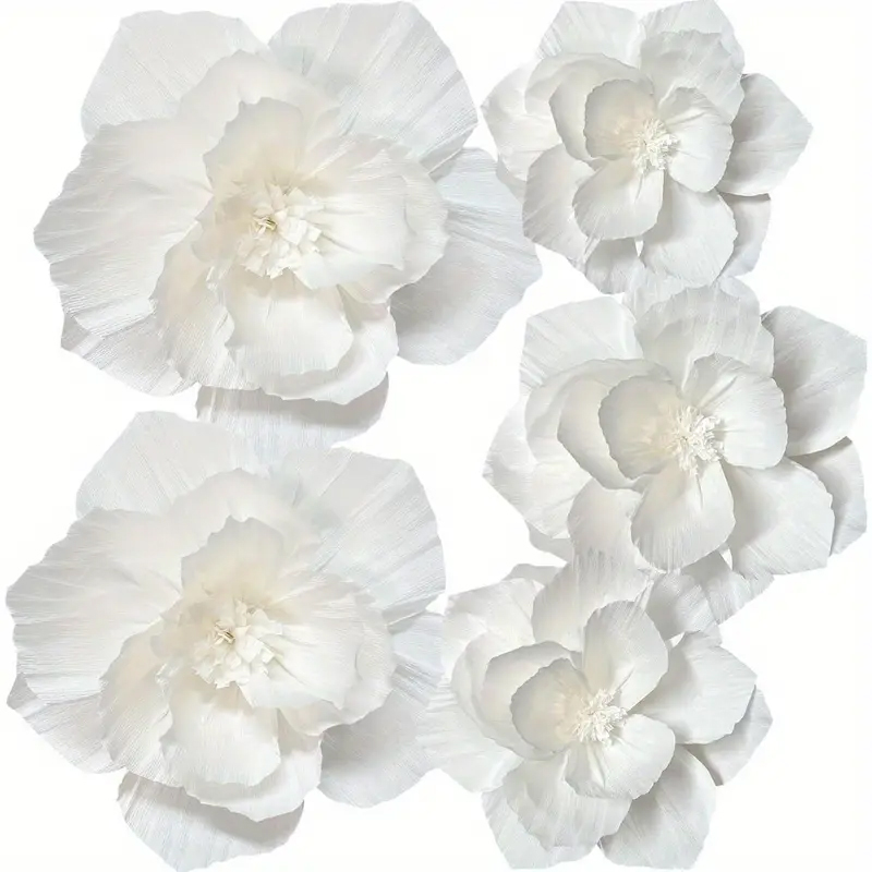 5 Packs of White Paper Flowers - Wedding Power Supply recension och pris