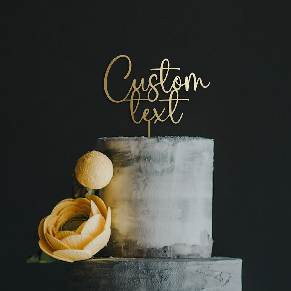 Custom Text Gold Acrylic Cake  - Wedding Ceremony Supply recension och pris