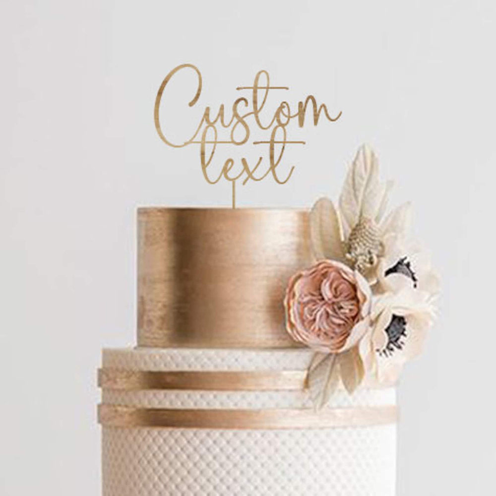 Custom Text Gold Acrylic Cake  - Wedding Ceremony Supply recension och pris