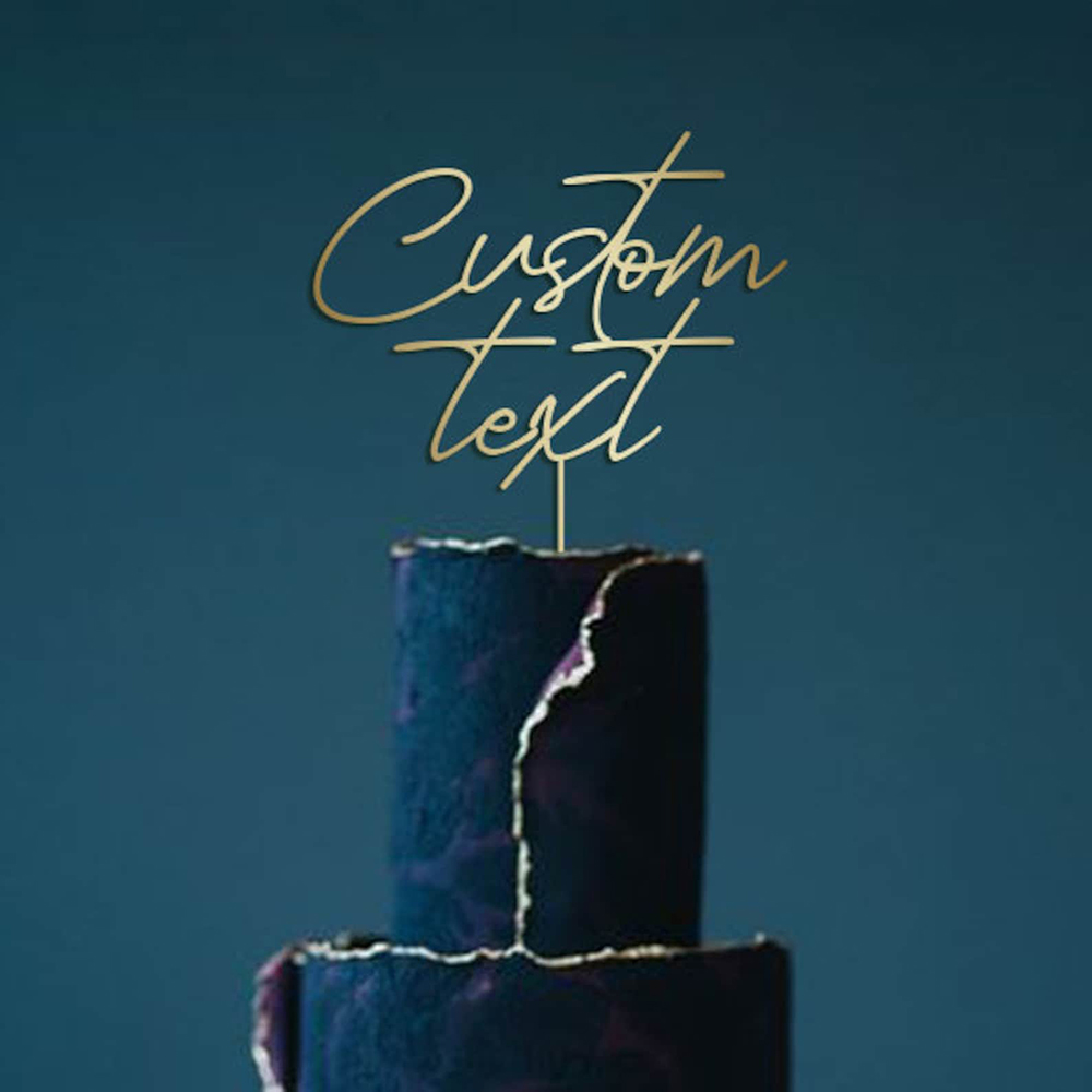 Custom Text Gold Acrylic Cake  - Wedding Ceremony Supply recension och pris