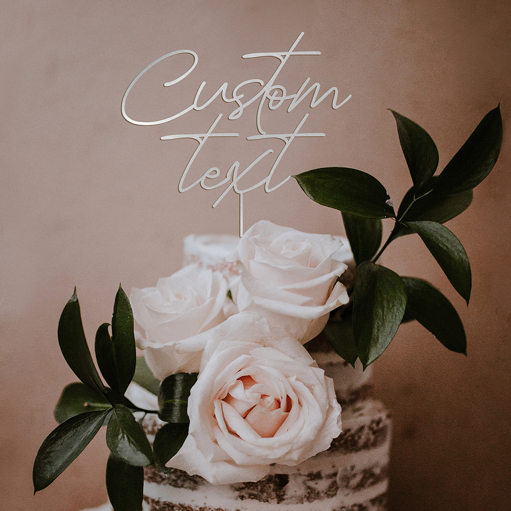 Custom Text Gold Acrylic Cake  - Wedding Ceremony Supply recension och pris
