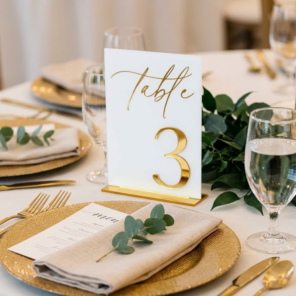 Wedding Table Numbers 1-10 wit - Table Number Gold recension och pris