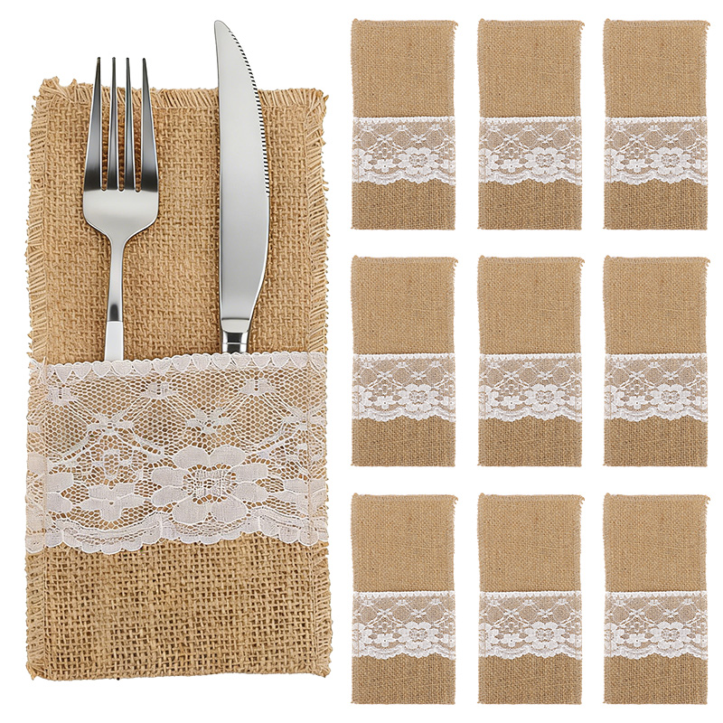 10/20/30pcs Burlap Cutlery Cov - Wedding Supply Rentals recension och pris