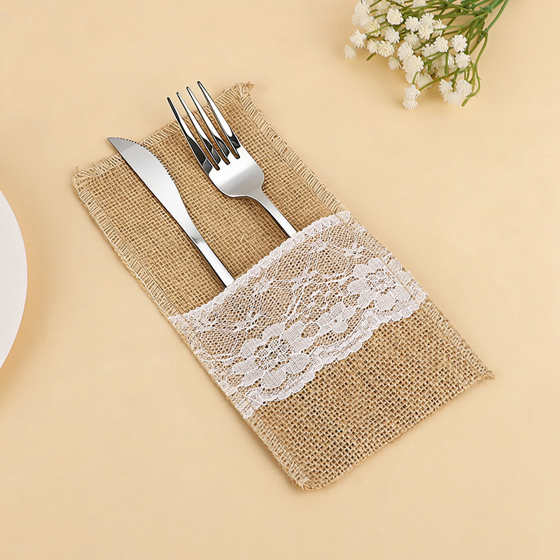 10/20/30pcs Burlap Cutlery Cov - Wedding Supply Rentals recension och pris
