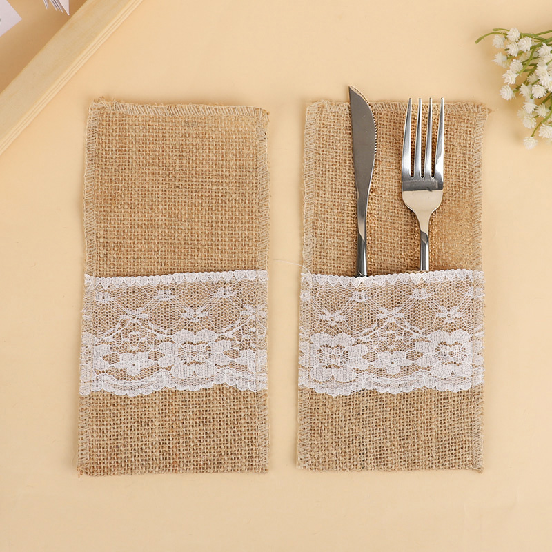 10/20/30pcs Burlap Cutlery Cov - Wedding Supply Rentals recension och pris