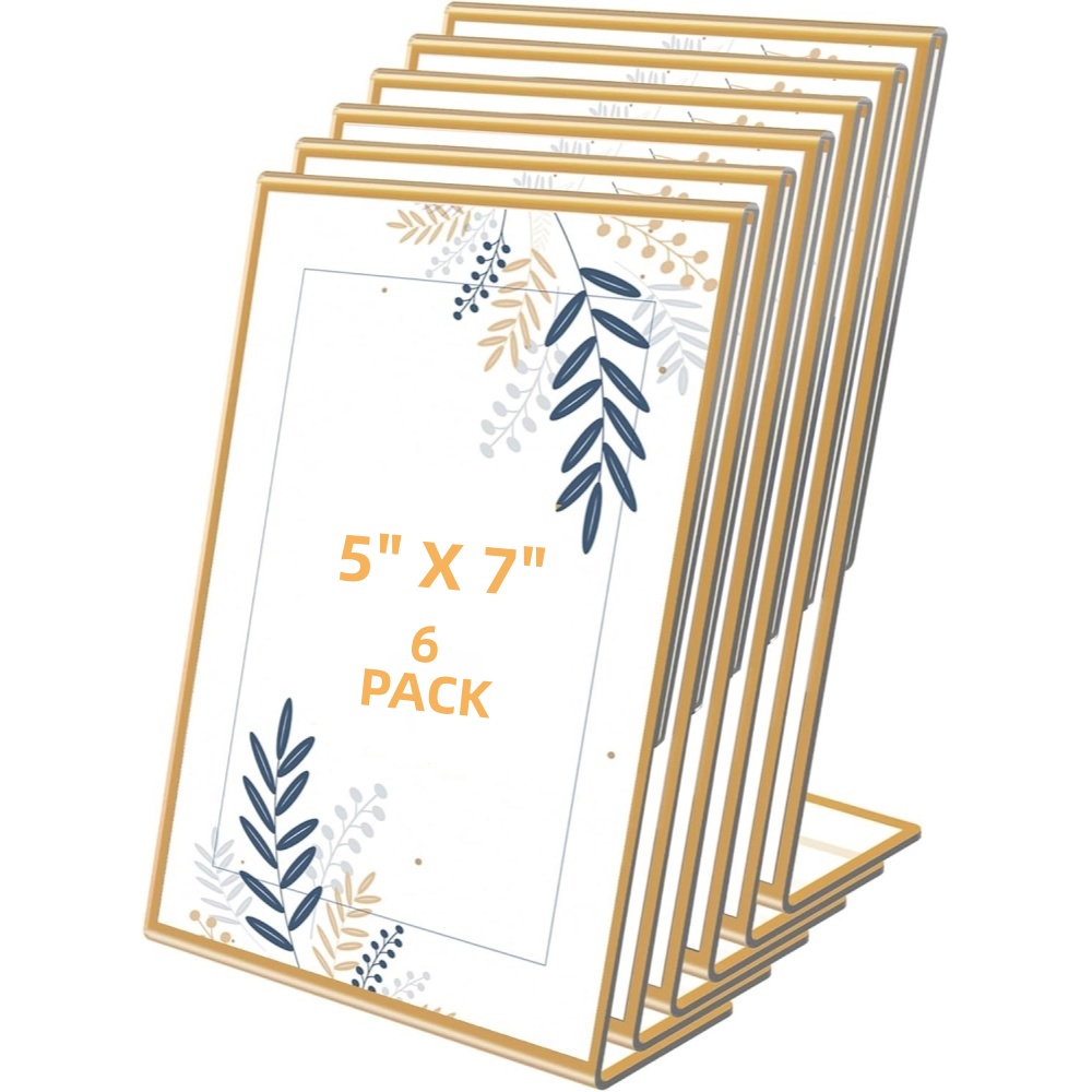 6-Pack 5x7 Gold Picture Frames - Table Number Gold recension och pris
