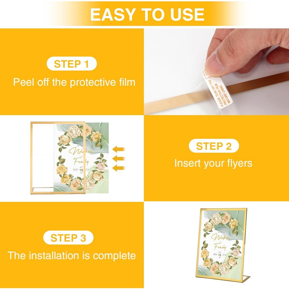6-Pack 5x7 Gold Picture Frames - Table Number Gold recension och pris
