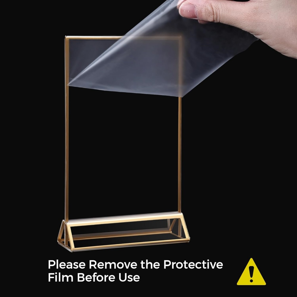 6 Pack Acrylic Sign Holder 4x6 - Table Number Gold recension och pris