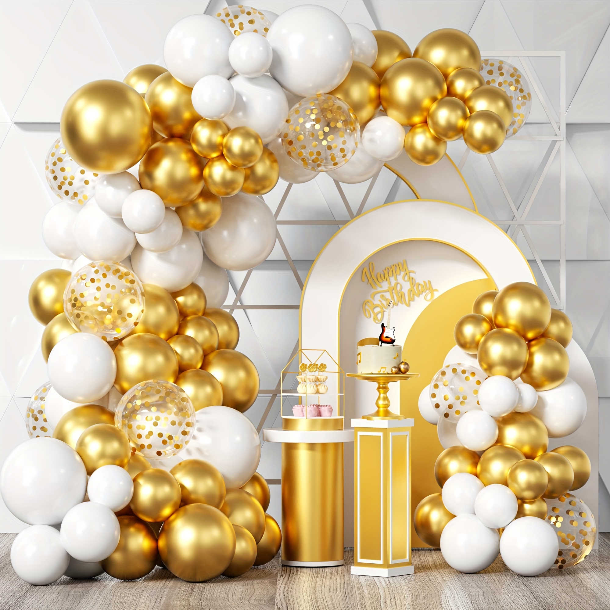 101pcs White Golden Balloons G - Wedding Day Supply Kit recension och pris