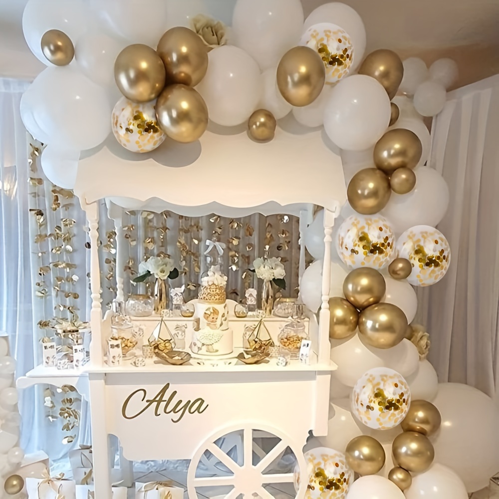 101pcs White Golden Balloons G - Wedding Day Supply Kit recension och pris