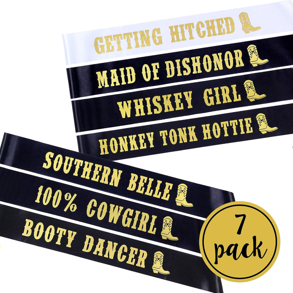 7 Pack Nashville Bachelorette  - Bride Tribe Sash recension och pris