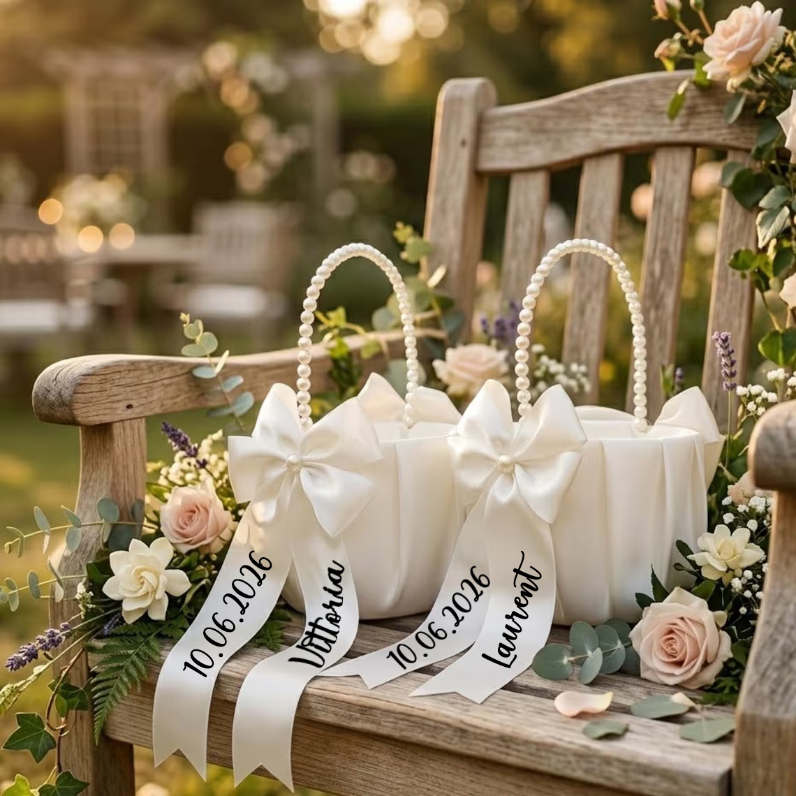 Custom Name Flower Girl Basket - Wedding Ceremony Supply recension och pris