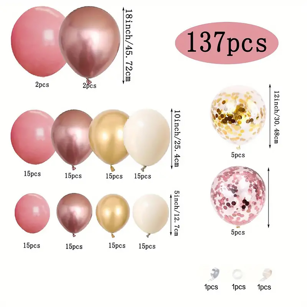 137pcs Vintage Pink Rose White - Wedding Day Supply Kit recension och pris