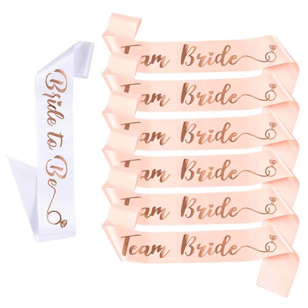 6/7Pcs Rose Gold Bride To Be T - Bride Tribe Sash recension och pris