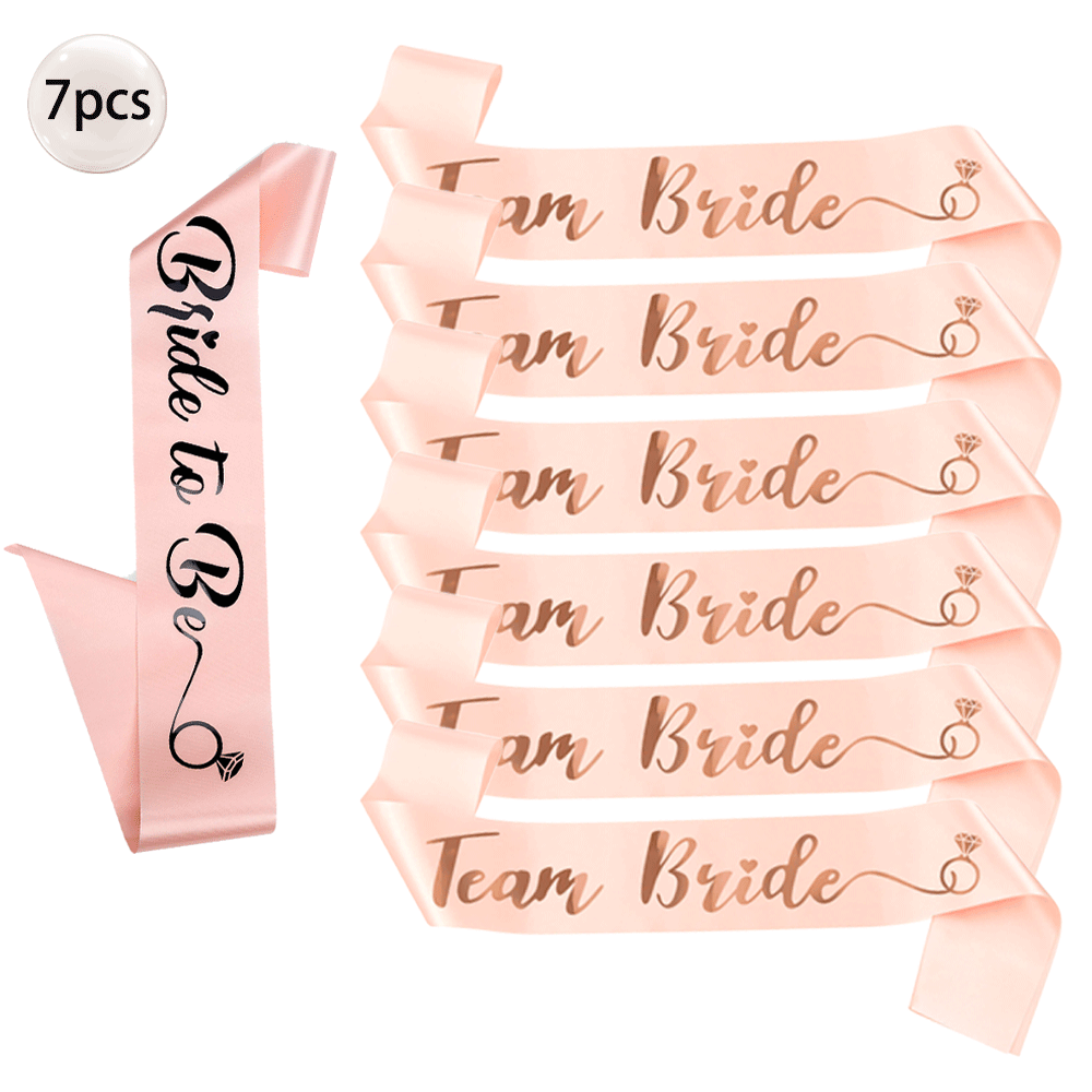 6/7Pcs Rose Gold Bride To Be T - Bride Tribe Sash recension och pris