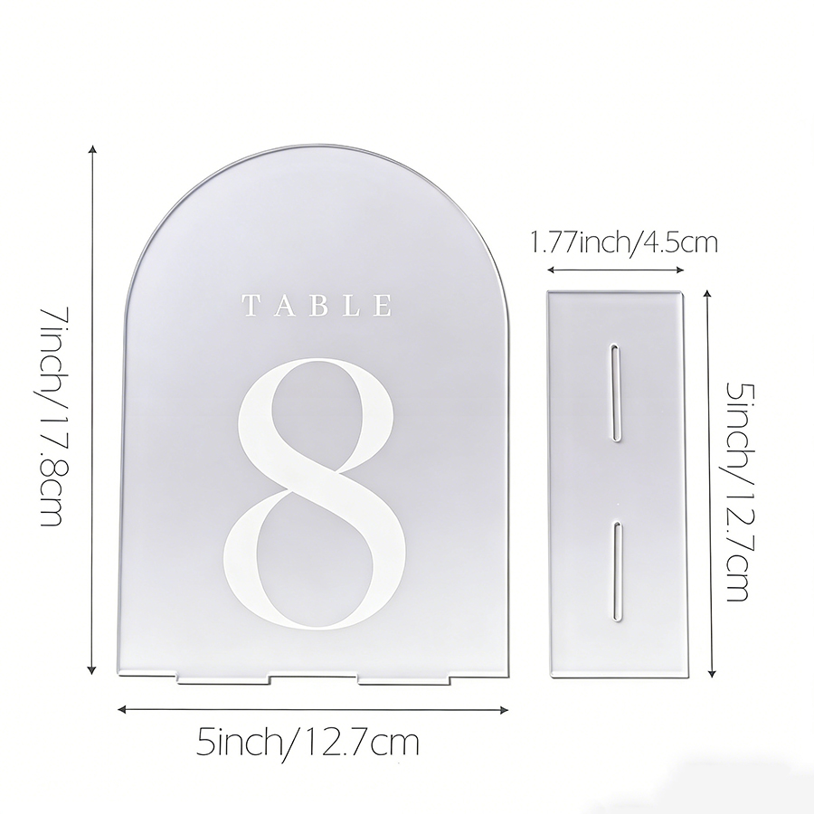 10Pcs Clear Acrylic Sign Arch  - Table Number Gold recension och pris