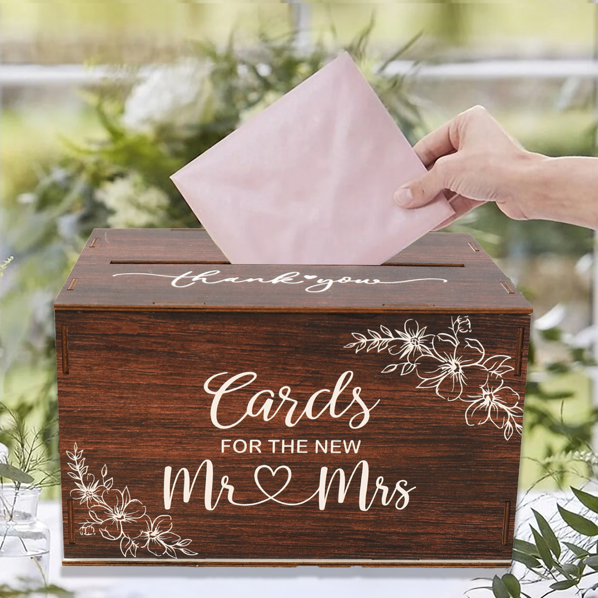 Wedding Card Box with Lid Wood - Wedding Supply Rentals recension och pris