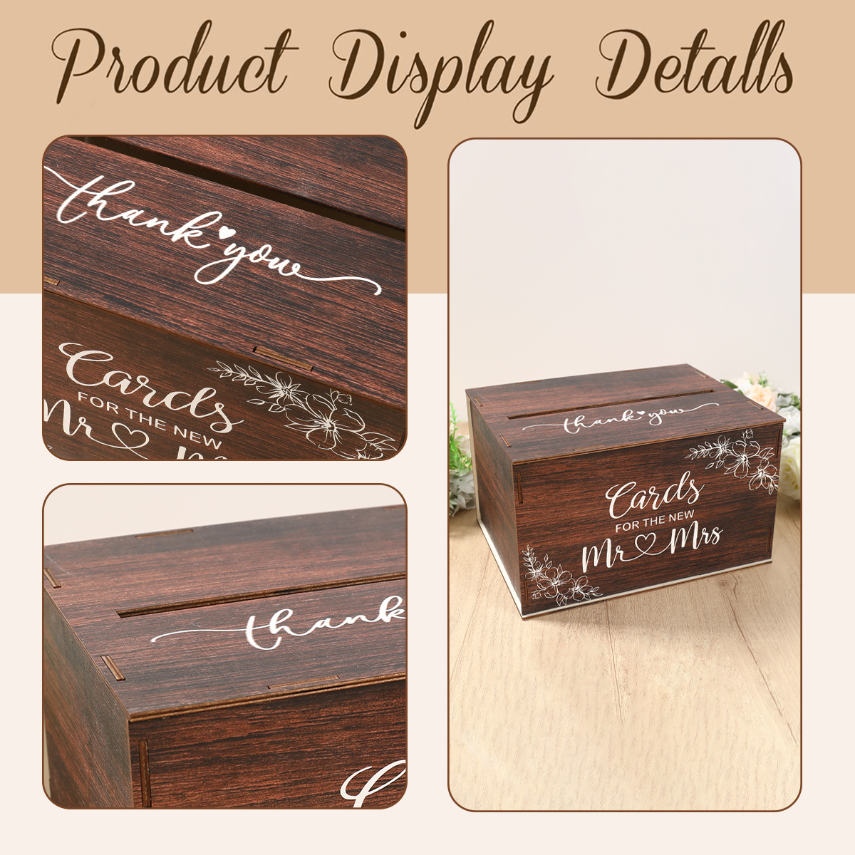 Wedding Card Box with Lid Wood - Wedding Supply Rentals recension och pris
