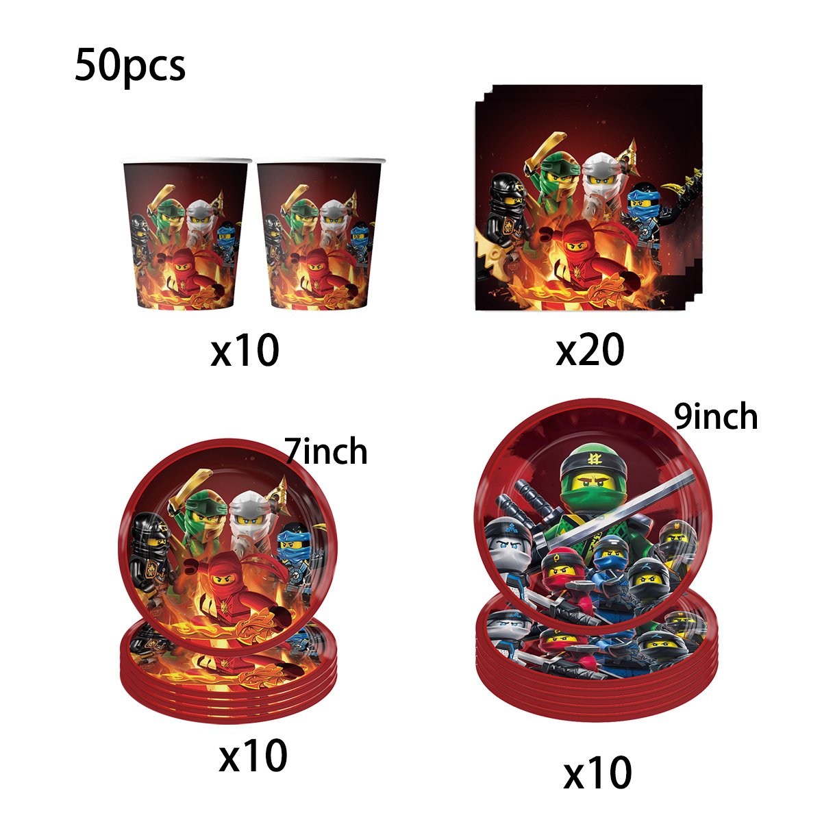 Ninjago Party Decorations Plat - Good Supply Wedding Cake recension och pris