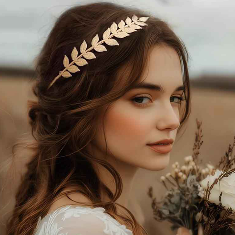 【P】Gold Leaf Headband Headpiec - Wedding Supply Store recension och pris