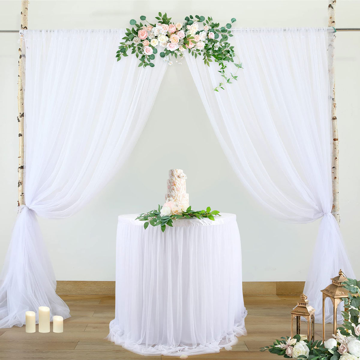 1.6x2m Ivory Chiffon Backdrop  - Wedding Ceremony Supply recension och pris