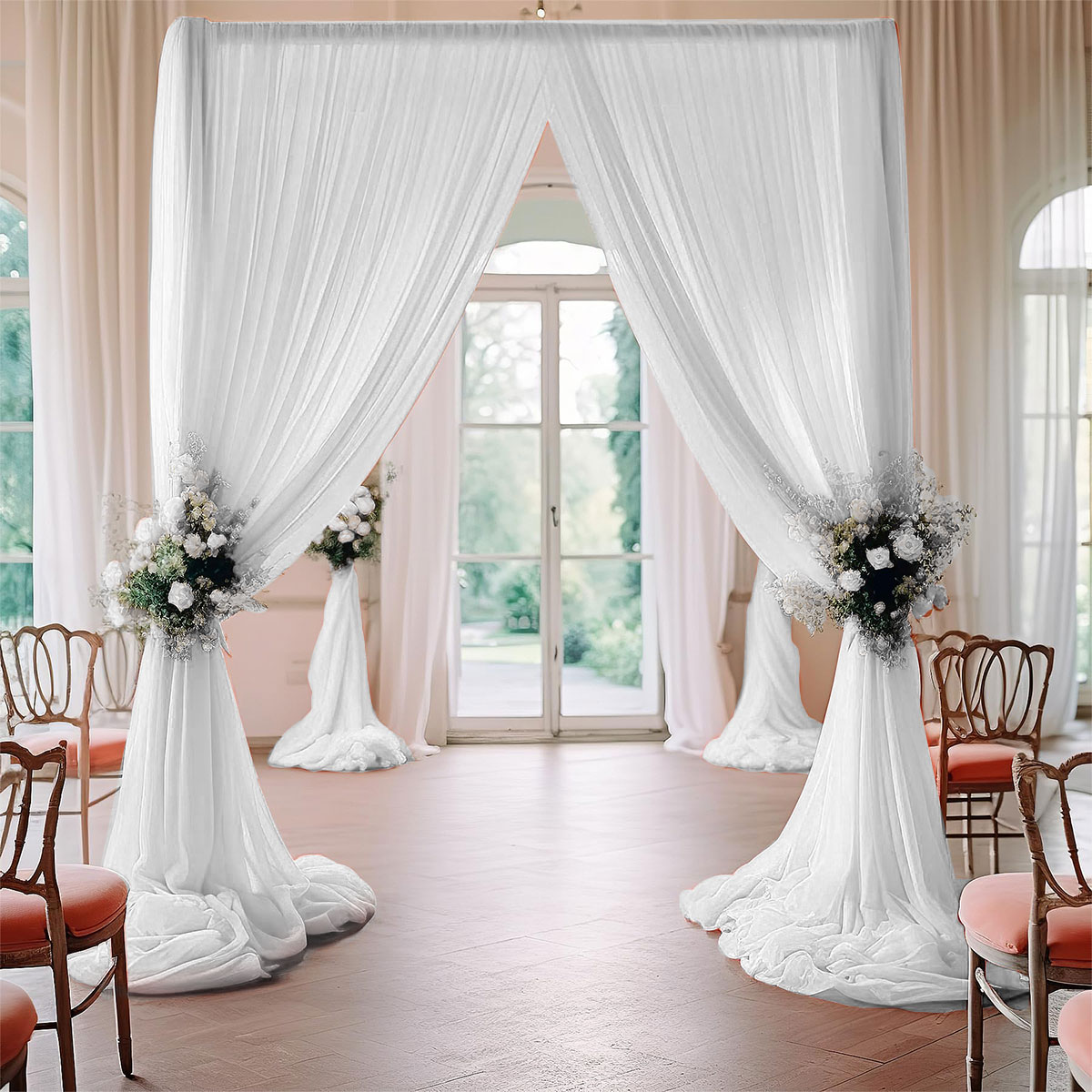 1.6x2m Ivory Chiffon Backdrop  - Wedding Ceremony Supply recension och pris