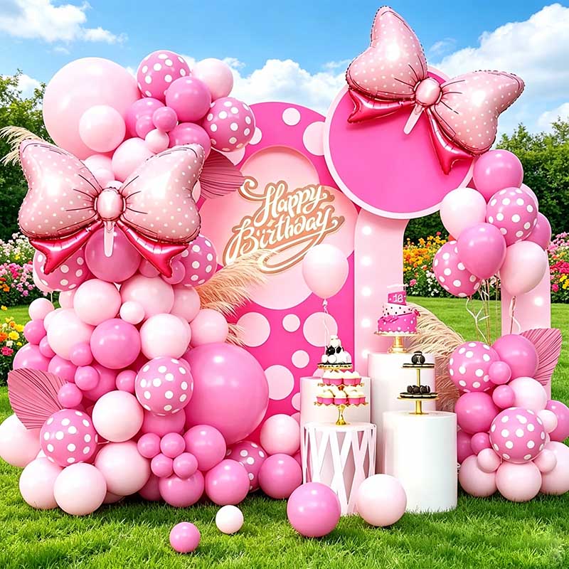 99pcs Pink Bow Minnie Foil Bal - Wedding Day Supply Kit recension och pris