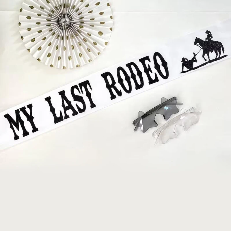 My Last Rodeo Sash Western Cow - Bride Tribe Sash recension och pris