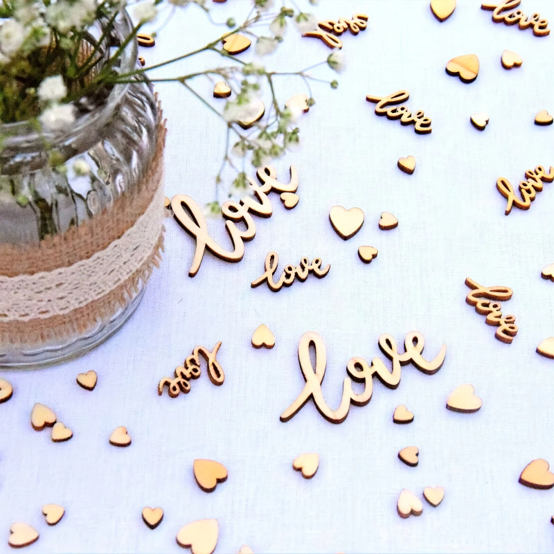 Box Set Of 120pcs Wooden Love  - Wedding Ceremony Supply recension och pris