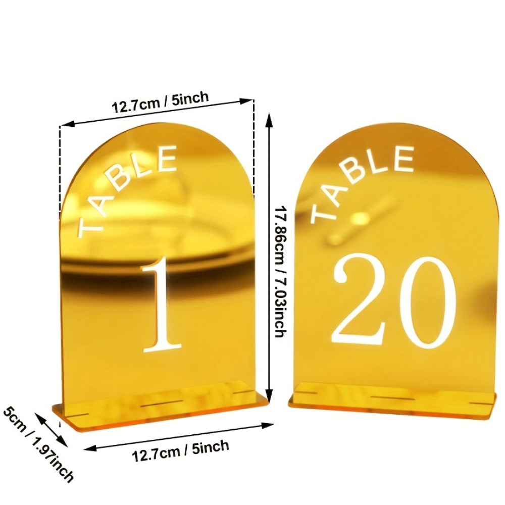 Gold Acrylic Wedding Table Num - Table Number Gold recension och pris