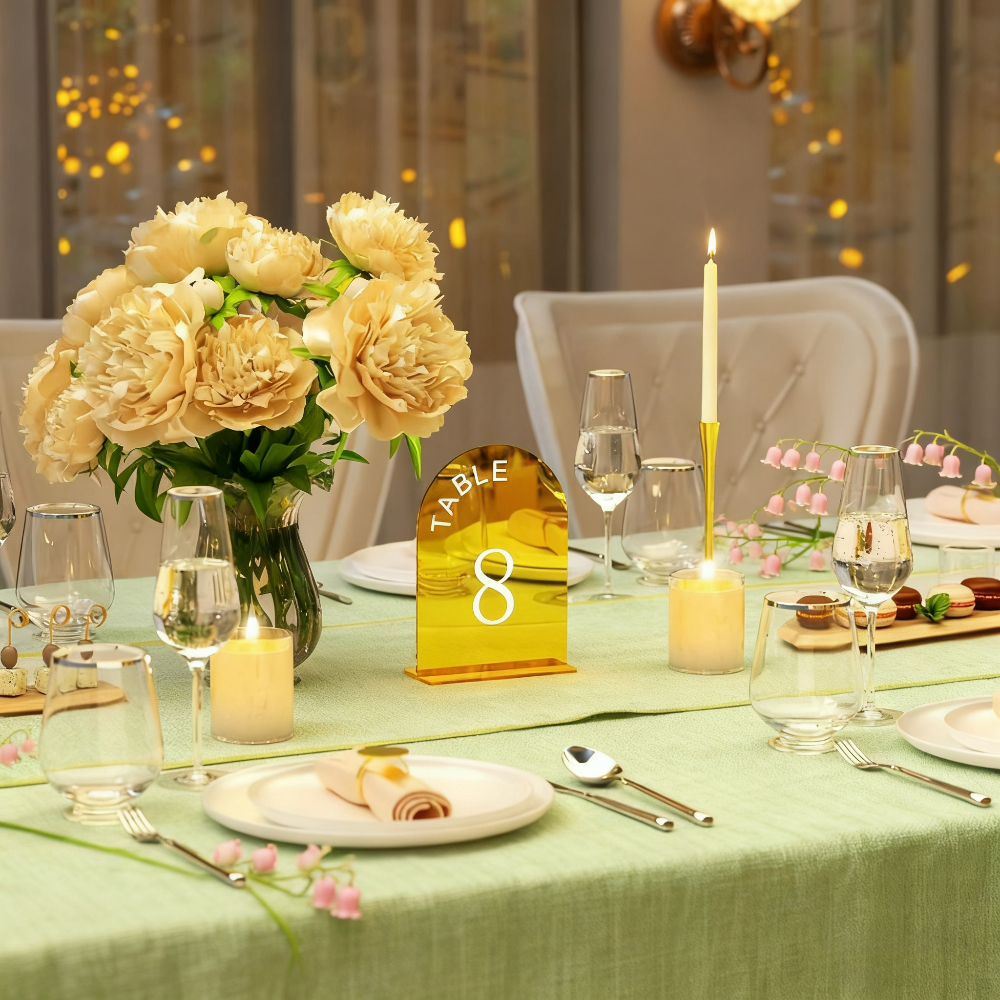Gold Acrylic Wedding Table Num - Table Number Gold recension och pris