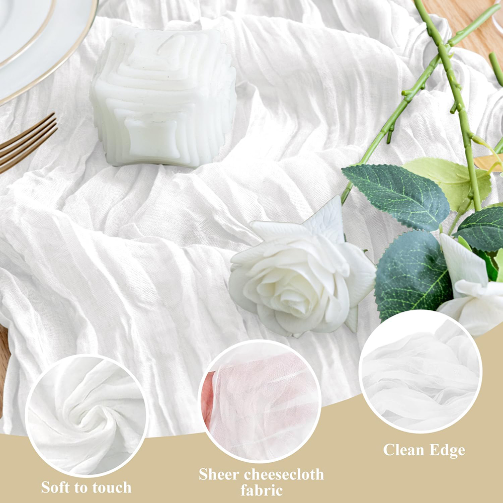 White Cheesecloth Table Runner - Wedding Supply Rentals recension och pris