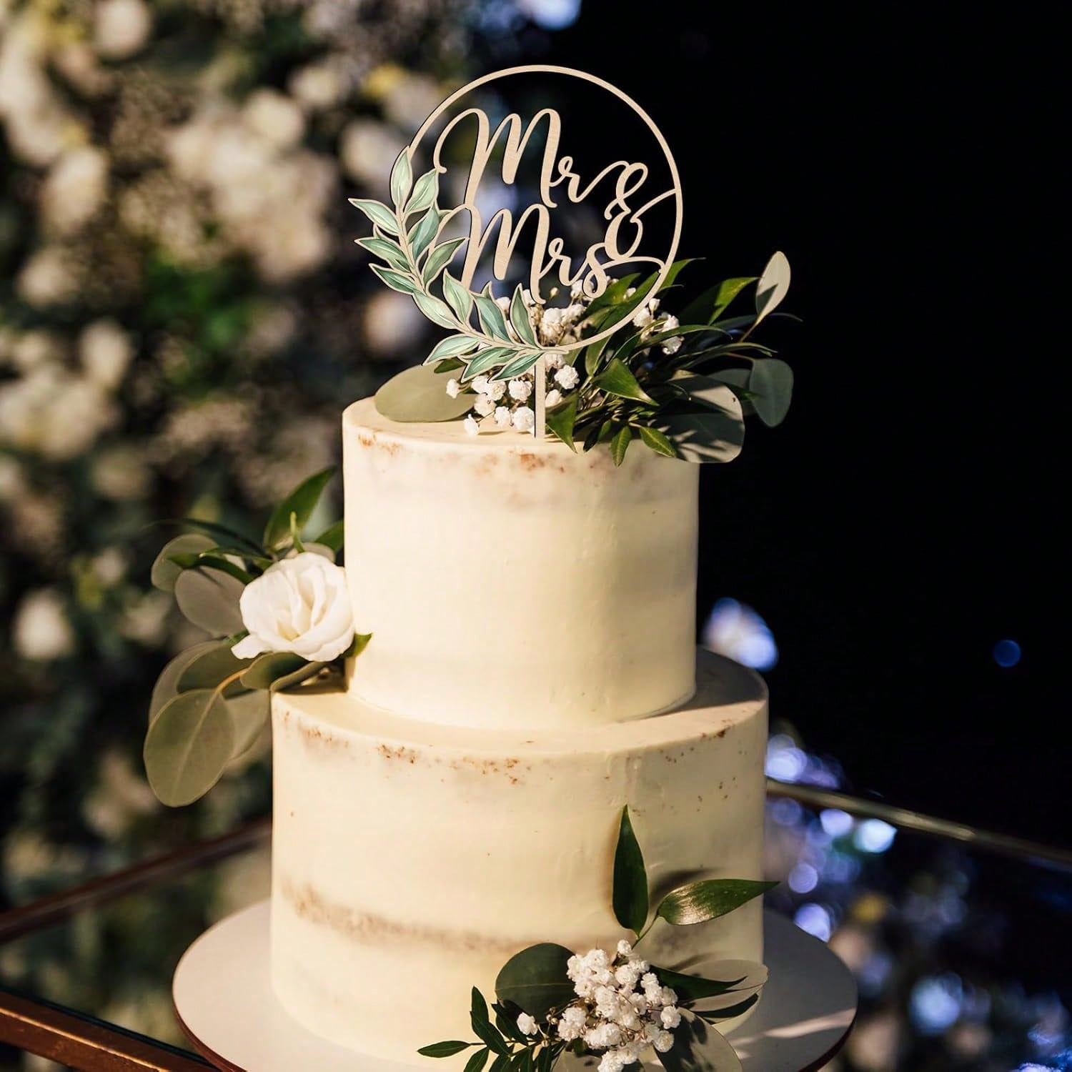 3pcs Wooden Mr & Mrs Cake Topp - Wedding Supply Rentals recension och pris
