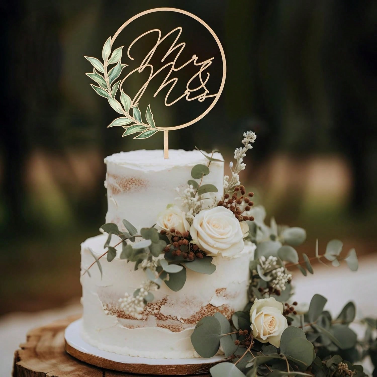 3pcs Wooden Mr & Mrs Cake Topp - Wedding Supply Rentals recension och pris