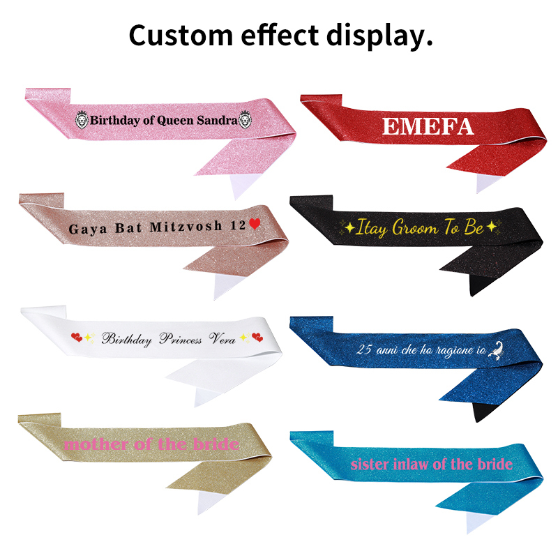 Diy Custom Glitter Satin Sash  - Bride Tribe Sash recension och pris