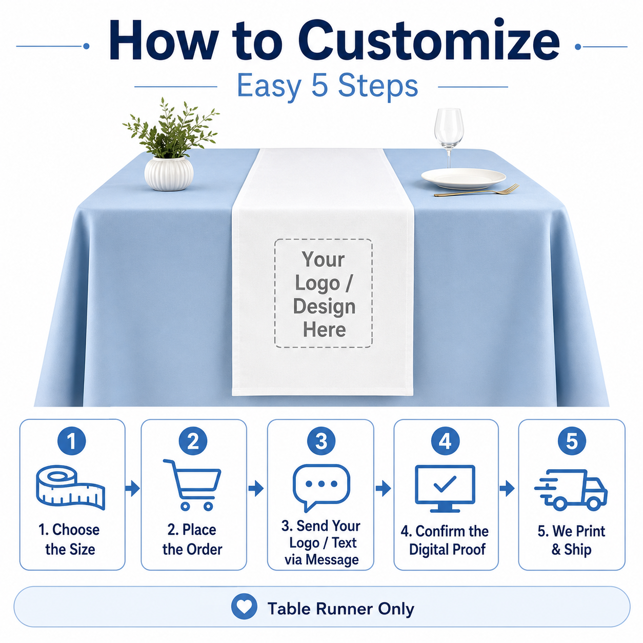 Custom Table Runner  for Outdo - Wedding Supply Vendor recension och pris