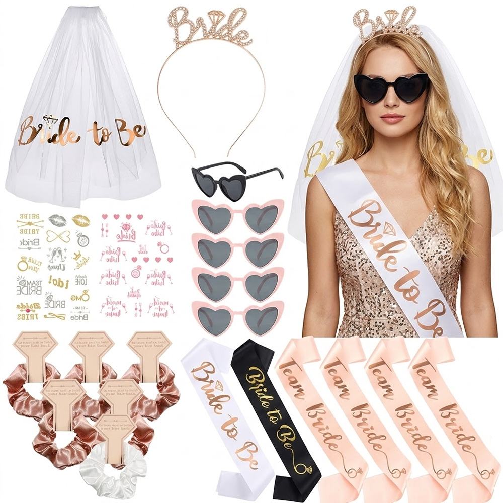 Rose Gold Bachelorette Party D - Wedding Day Supply Kit recension och pris