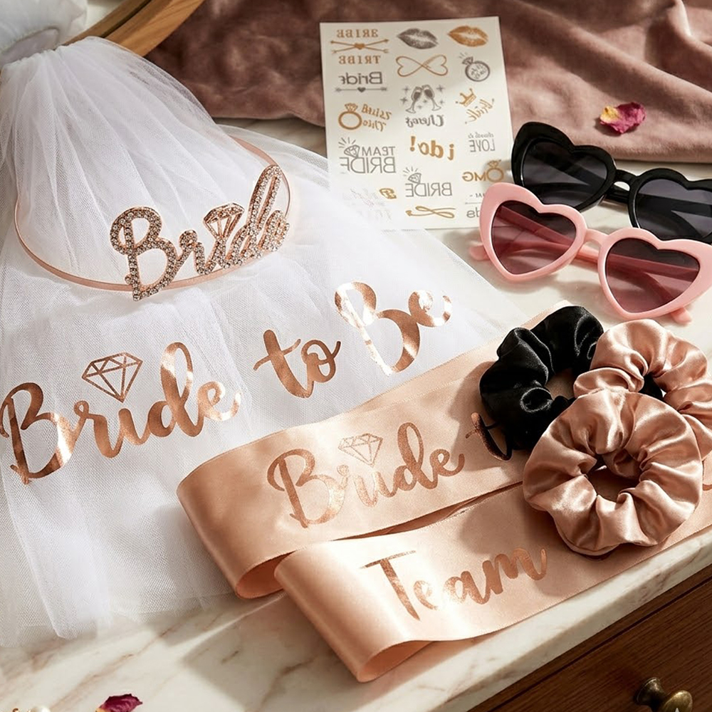 Rose Gold Bachelorette Party D - Wedding Day Supply Kit recension och pris